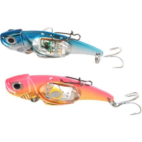 Dr.Fish Fishing Lure Metal Electronic Vibration Fake Bait LED Light Halibut Redfish Musky Bass Saltwater Freshwater Fishing Tool