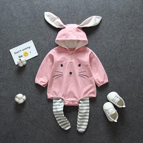 3Pcs Newborn Infant Outdoor Set Baby Autumn Casual Clothes Sets Toddler Baby Boys Girls Cotton Romper Pants Hat Pajamas Outfits