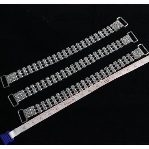 2018 New Limited Rhinestones Bags Shoes Garment Free Shipping 4pcs/lot 12*23mm Shiny Clear Rhinestone Bikini Connector For Sale