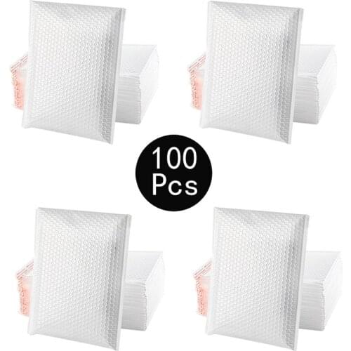 10/100Pcs Gift Padded Envelopes White Bubble Mailers Padded Envelopes Packaging Bags For Business Bubble Mailer