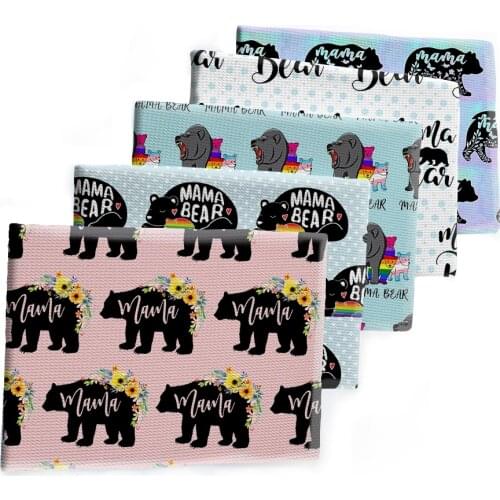 Lovely Au Bear Design Pattern Printed Bullet Textured Liverpool Patchwork Tissue Kids home textile 50*145cm