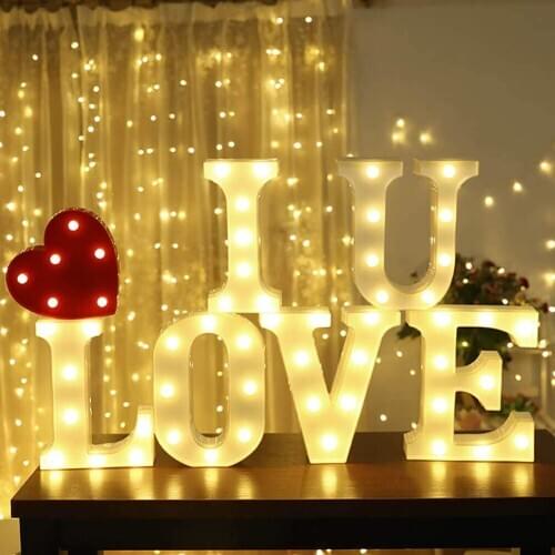 DIY Home Night Lamps for Party Bedroom Decor Wedding Party LED Night Lights LED Remote Control Letter Lights