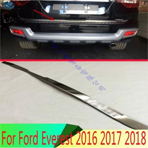 For Ford Everest 2016 2017 2018 Stainless Steel Tail Gate Door Cover Trim Rear Trunk Molding Bezel Styling Sticker Garnish