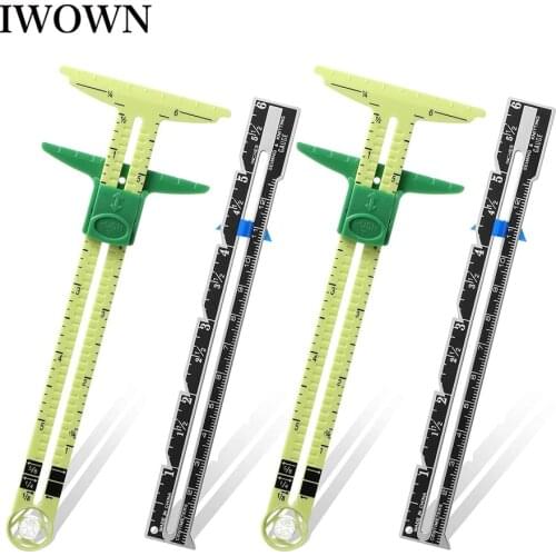 5-in-1 Sliding Gauge Measuring Ruler Sewing Ruler Fabric Quilting Rulers Knitting Sewing Supplies