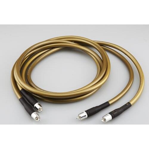 1pair Cardas hifi rca jack cable High Quality OFC pure copper plated silver 2RCA to2 RCA Audio Cable Line Wire