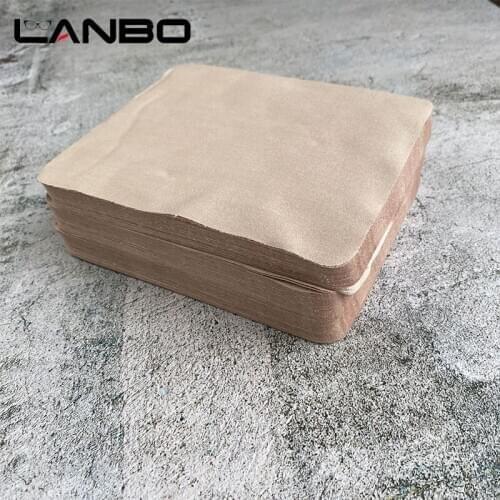 LANBO 100pcs 175mm X 145mm Brown Glasses Cleaning Cloth Glasses Accessories Microfiber Cloth Camera Lens Clean