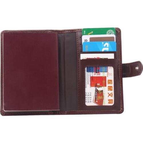 Men PU Leather Passport Cover Travel Wallet Credit Card Holder Cover Russian Driver License Card Wallet Document Card Holder Bag