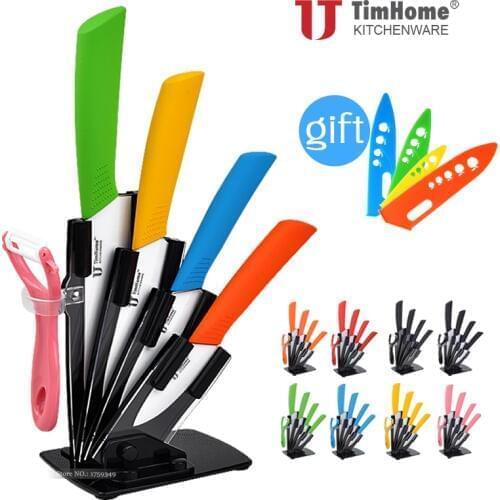 Ceramic knife set 3'4'5'6' kitchen knives chef knives Paring hot sale kitchen tool cutter meat knives with stand/holder