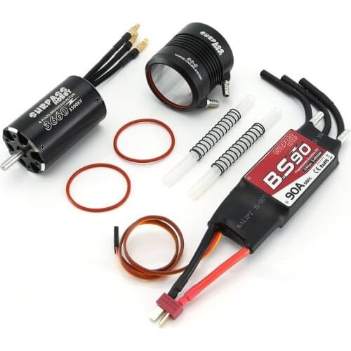SURPASS HOBBY Waterproof 3660 3500KV Motor With Water Cooling Jacket 90A Brushless ESC Programming Card For RC