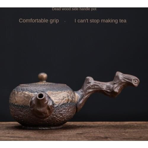 New Chinese Earthenware Manual Vintage Ceramic Kung Fu Tea Dan Hu Gilded Iron Glaze Tea Traditional Chinese Tea Set Tea Kettle