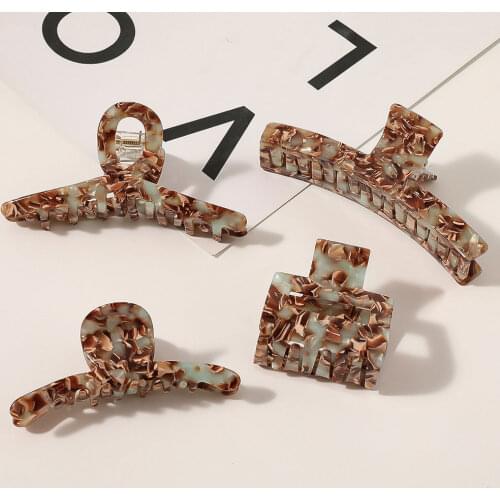 New Acrylic Hair Claws Large Size Bathing Hair Clips Coffee Color Hairpin Barrette Crab for Hair Accessories Hair Styling Tool