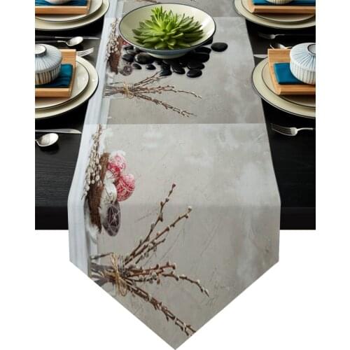 Easter DayS Eggs Willow Branches Bottle Table Runner Wedding Table Decoration Hotel Party Dining Tablecloth and Table Mat