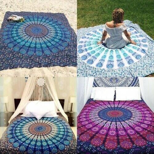 Beach Towel Tassel Yoga Mat Carpet Tapete Doormat Tapestry Indian Mandala Blankets Bathroom Carpet Camping Mattress 3 Colors