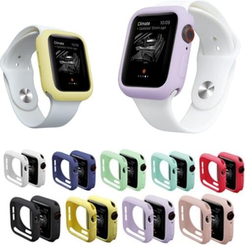 38mm 42mm Silicone Protective Case Cover for Apple Watch 40mm 44mm Candy Color Soft Rubber Bumper Protector for iWatch 5 4 3 2 1