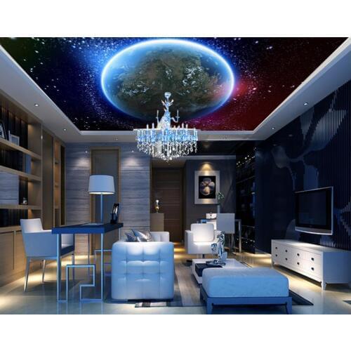 Stereoscopic 3d wallpaper Star sky ceiling 3d wallpaper modern for living room murals ceiling Home Decoration