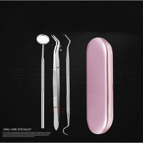 Dental instruments three-piece mouth mirror tweezers probe oral inspection tool dental calculus removal oral cleaning tool