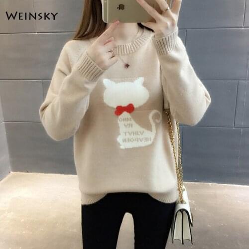 Women Knitted Sweater And Pullovers Full Sleeve Korean Style Fashion Embroidery Sweaters Winter And Autumn 2019 New