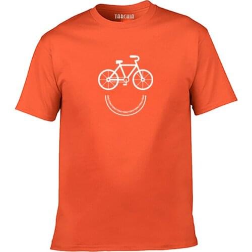 TARCHIA Casual T Shirt Men Women High Quality 100% Cotton Bike Smile O-neck Free Shipping High Street T-shirt 17 Colors tee
