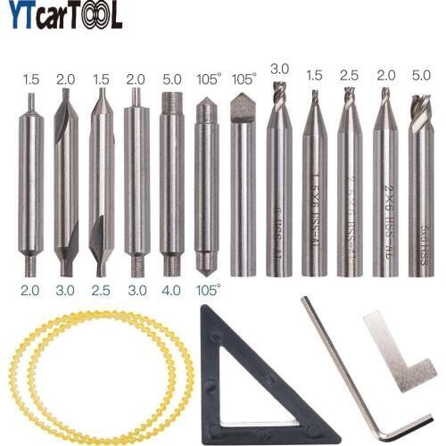 Universal HSS Belt Wrench Tracer Dimple Drill Bit probe Repair Kit For Vertical Key Machine Milling cutter Full set accessories