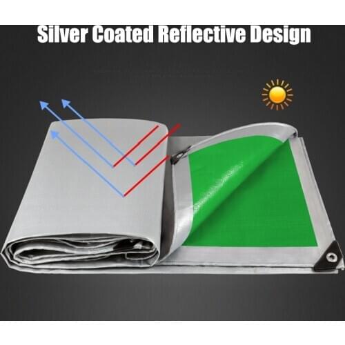 Thicken Sunshade Environmentally PE Tarpaulin Rainproof Cloth Sunscreen Tarp Outdoor Truck Silver Green Waterproof Cover Cloth