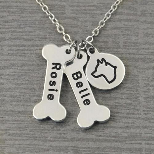 Welsh Corgi Dog Necklace,Personalized Dog Bone Collar,Bones and Dog Breeds Print Collar,Custom Bones Charm