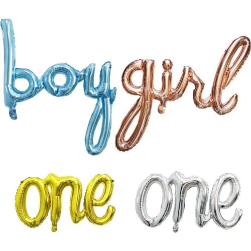 Boy girl one letter balloon golden silver Rose gold floating balloon baby baptism birthday party decoration balloon