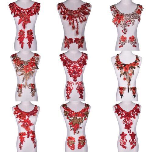 3Pcs/Set Embroidered Lace Neckline Collar Venise Applique Patch Embroidery Patches Sewing DIY Accessories Scrapbooking