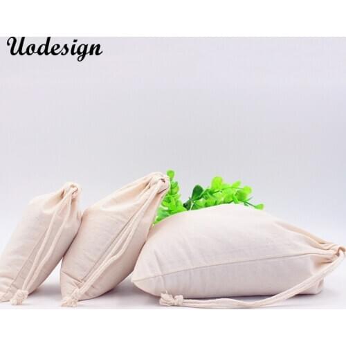 10pcs 39*49cm high quality canvas draw string pouch Large size Plain solid cotton drawstring bag natural color wholesale