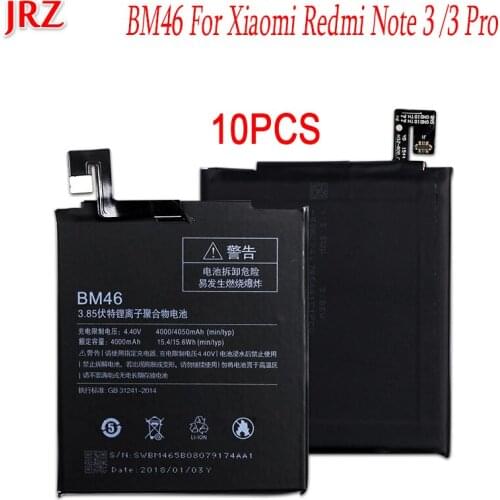 10PCS/LOT 4000mAh BM46 Battery For Xiaomi Redmi Note 3 Batterie Bateria AKKU Accumulator