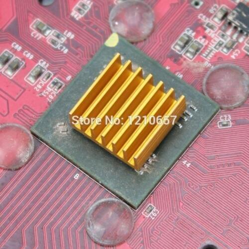 10pcs lot Golden 14 x 14 x 6mm Aluminum Heatsink Heat sinks IC VGA DDR X360