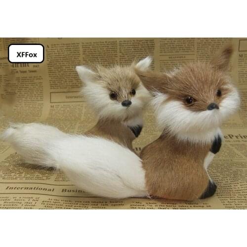 10 pieces a lot real life mix natural colour fox models plastic&furs cute fox dolls gift about 8cm xf1641