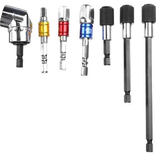 105 Degree Angle Power Extension Drill Adapter Drill Bit Holder Socket Adapter Hex Shank to 1/4" 3/8" 1/2" Impact Drill Bit