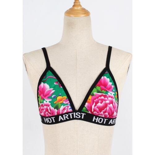 2018 New Brand Women Sexy Floral Lady Crop Seamless Vest Bralette Bra Casual Embroideried Triangle Bra