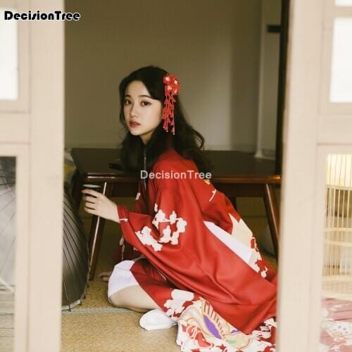 2021 women japanese traditional costume female flower japanese kimono dress for stage cosplay ladies yukata costume kimono