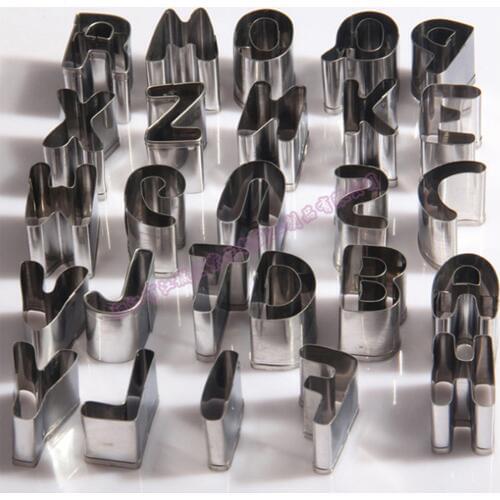 26 English Letters Stainless Steel Biscuit Mold Mold Vegetables Cut Pineapple Cookie Baking Mold Tools Cake Decoration E939