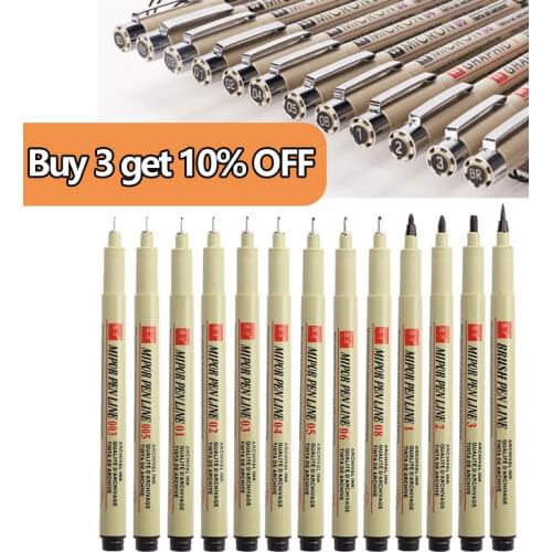 High Quality Manga Markers Pigment Liner Sketching Marker Pen Scrapbooking Brush Pen Art Supplies