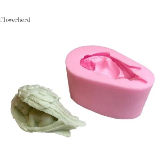 3D Sleeping Angel Silicone Candle Mold Nordic Style DIYcake Decorating Tools Plaster Baking Silicone Mold Resin Molds