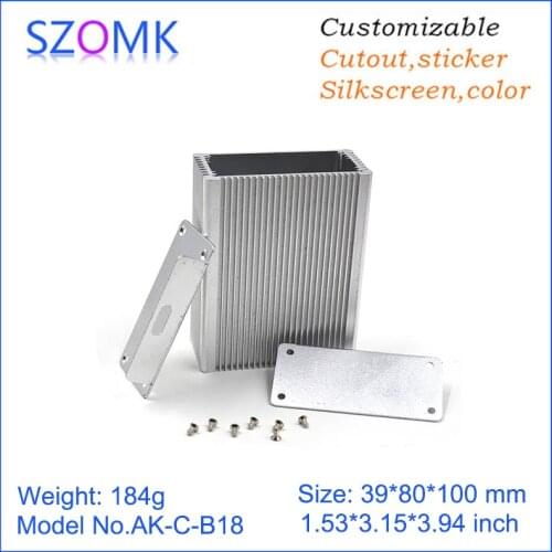 4 pcs, 39*80*100mm wall mounting extruded aluminum cabinet instrument enclosure gps tracker aluminum switch box project case