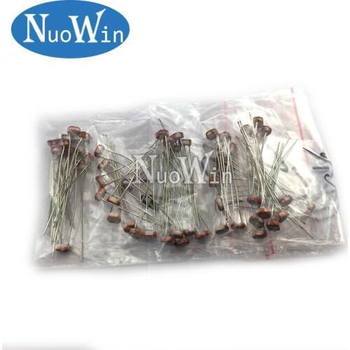 50pcs 5 values * 10pcs LDR Photo Light Sensitive Resistor Photoelectric Photoresistor Kit for 5516 5528 5537 5539 5549