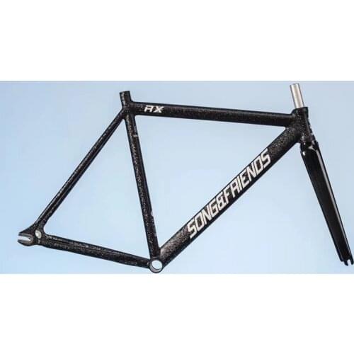700C 6061-T6 Aluminum Alloy Frame Fork Fixie Bike Frameset 48-60cm Fixed Gear High Quality Bicycle Parts Frame Carbon Fork