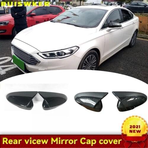 Black Side Wing Mirror Caps For FORD MONDEO MK5 2014-2019 MKV 5 Covers 2015 2016 2017 2018