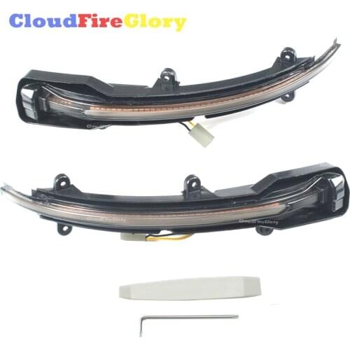 CloudFireGlory For Q5 SQ5 2008-2017 For Passat B6 2005-2011 Pair Left+Right Black Side Mirror Dynamic LED Turn Signal Light