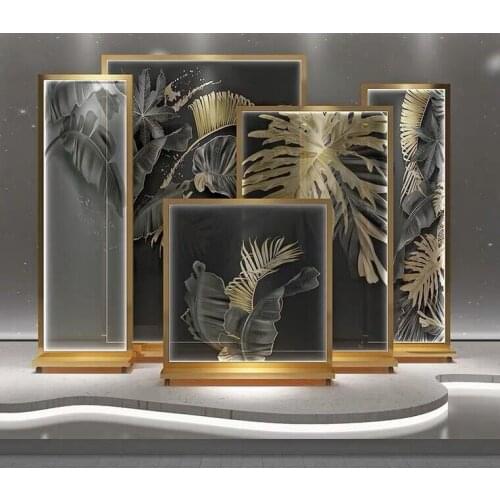 Nordic Stainless Steel Screen, Door Partition, Living Room And Bedroom Shelter, Household Metal Mobile Seat Screen