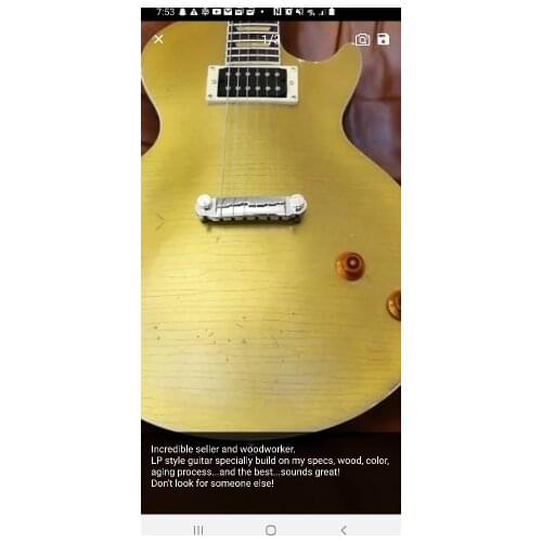 Lvybest electric guitar customized gold top relic top and relic back also one piece wood .Ebony fingerboard yellowish inlay