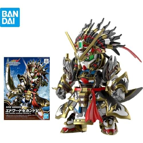 Bandai Figure Assembly Gundam Model BB Warrior SD Gundam Edward V2 Type Anime Character Action Doll Collect Gift Toy for Kids