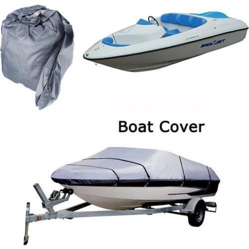[HOT SALE] 20-22ft Heavy Duty Speedboat Cover Waterproof UV Protector Boat Fishing Grey
