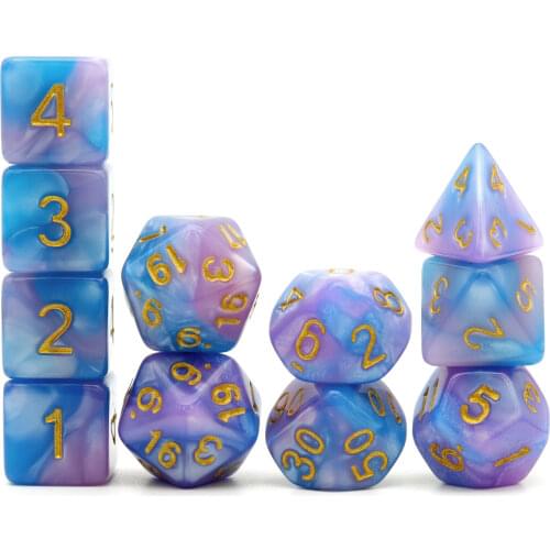 Haxtec 11PCS DND Dice Set Extra D6 D20 Polyhedral D&D Dice for Roleplaying Dice Games-Light Blue Purple