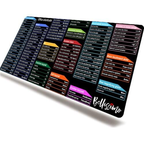 Gaming Rubber Mouse Pad Gamer Keyboard Shortcuts Mousepad Large Mouse Mat Carpet Computer Laptop Game Office 40X90cm Desk Pad