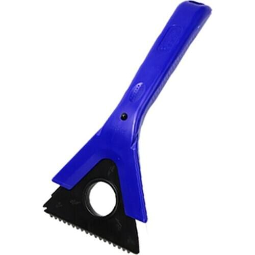 Snow Removal Tool, Triangular Blade with Serrated, Non-Slip Handle, Car Windshield Ice Scraper Remover Shower Squeegee