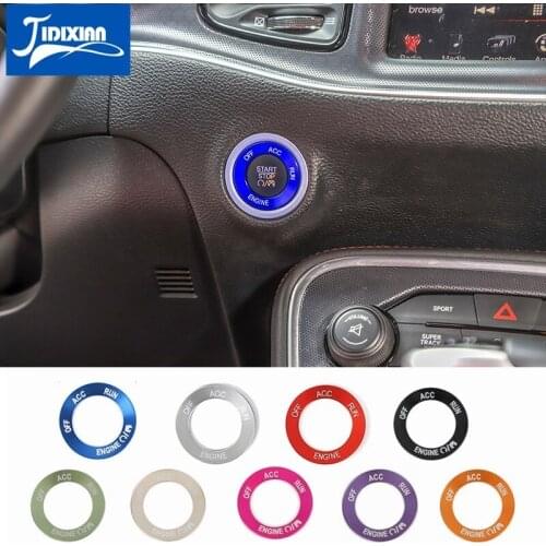 JIDIXIAN Car Engine Start Stop Button Switch Decoration Cover for Dodge Challenger 2010+ for Dodge Charger 2010-2021
